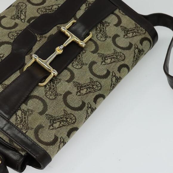 CELINE C Sulky Shoulder Bag Canvas Beige - Picture 6 of 13